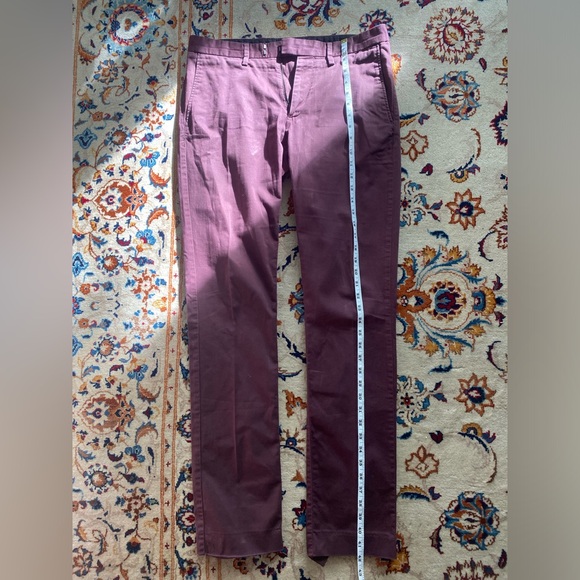 Acne Studios - Burgundy Max Satin Dress Pants - Picture 5 of 7
